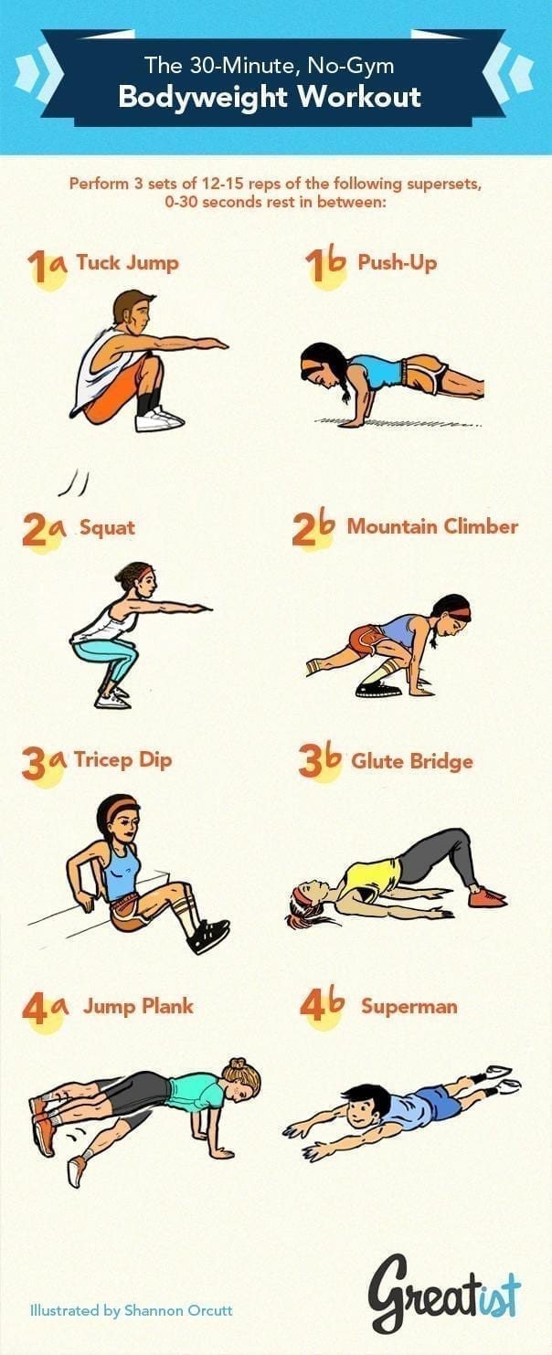 30 minute at-home bodyweight workout routine