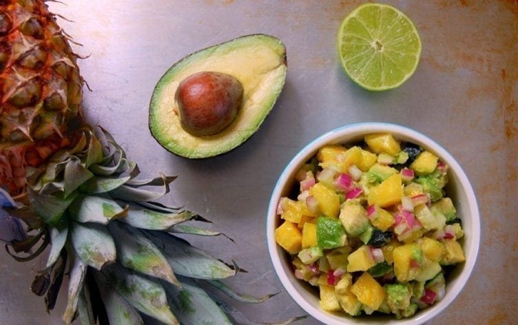 Baked Cod with Pineapple Avocado Salsa