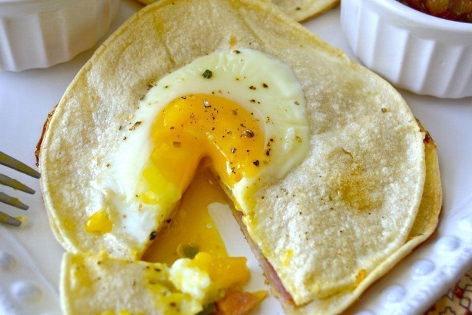 Baked Egg & Ham Tortillas