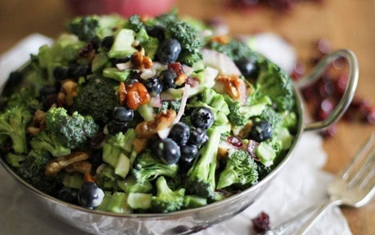 Broccoli Salad with Honey Toasted Walnuts