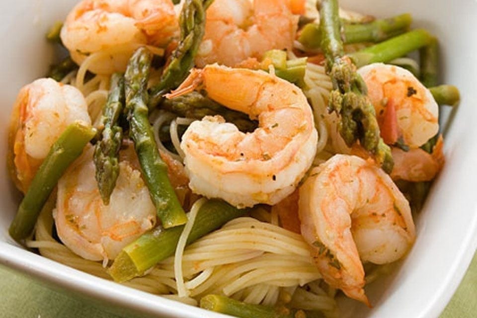 End your Friday on a light note with Skinnytaste’s angel haired pasta paire...