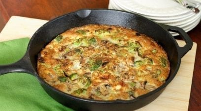 Leek, Broccoli and Mushroom Frittata