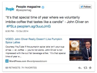 People Pumpkin Spice Tweet
