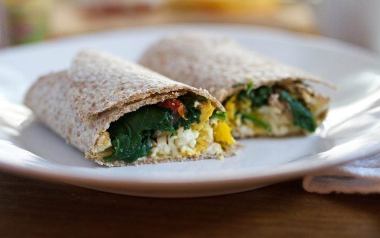 Egg and Hummus Breakfast Wrap