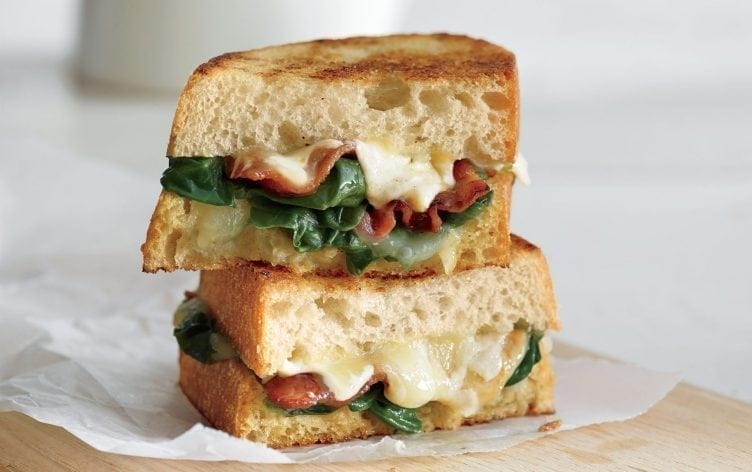 Garlicky Bacon & Spinach Grilled Cheese