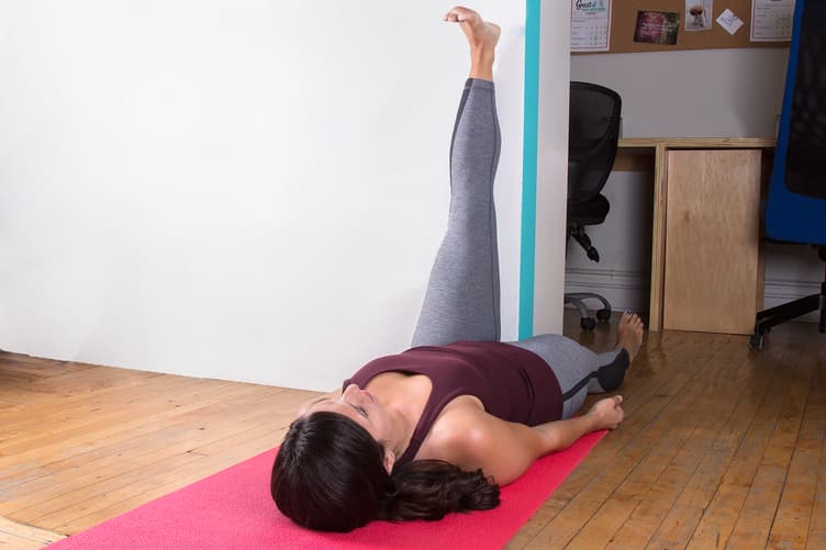 Yoga Wall Stretch Leg