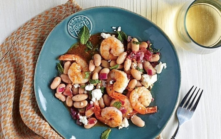 Roasted Shrimp with White Beans