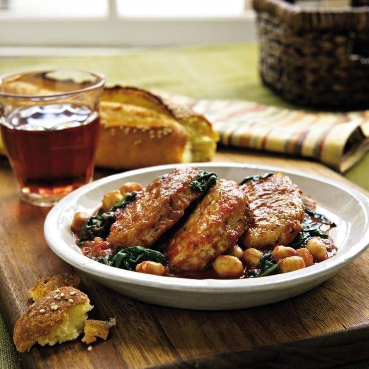 Tuscan Pork with Chickpea and Spinach