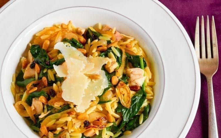 Chicken & Spinach Orzo–Dinner In Under 30 Minutes