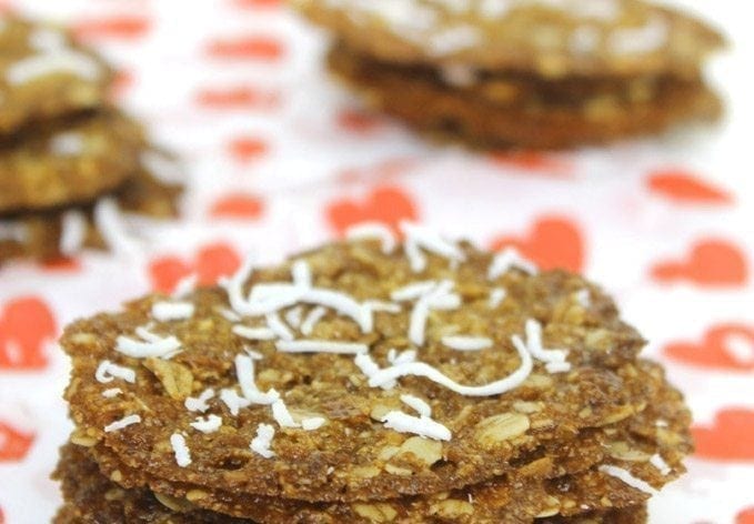 Gluten-Free Coconut Oatmeal Lace Cookies