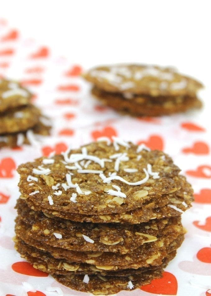 Coconut Oatmeal Lace Cookies