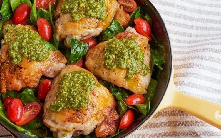Pan-Roasted Italian Chicken with Pesto