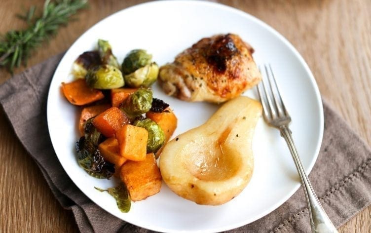 One-Pan Roasted Chicken and Pears