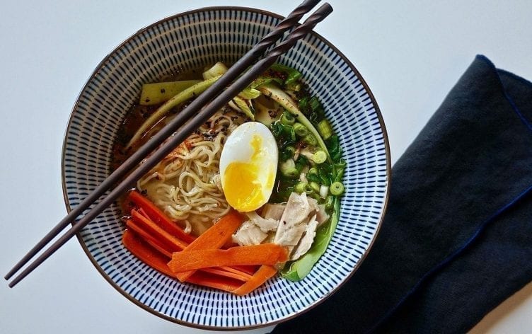 Miso-Chicken Ramen with Pickled Carrots