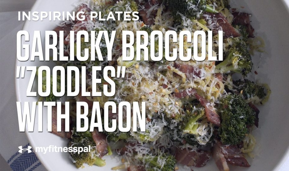 Garlicky Broccoli ‘Zoodles’ with Bacon