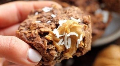 Chocolate Peanut Butter Protein Oatmeal Cups