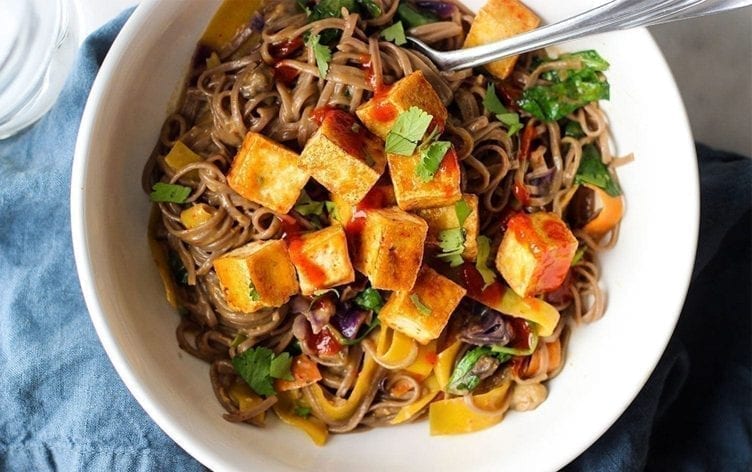 Vegan Curry Soba Noodles With Crispy Tofu