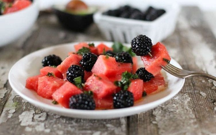 Watermelon, Grapefruit and Blackberry Salad