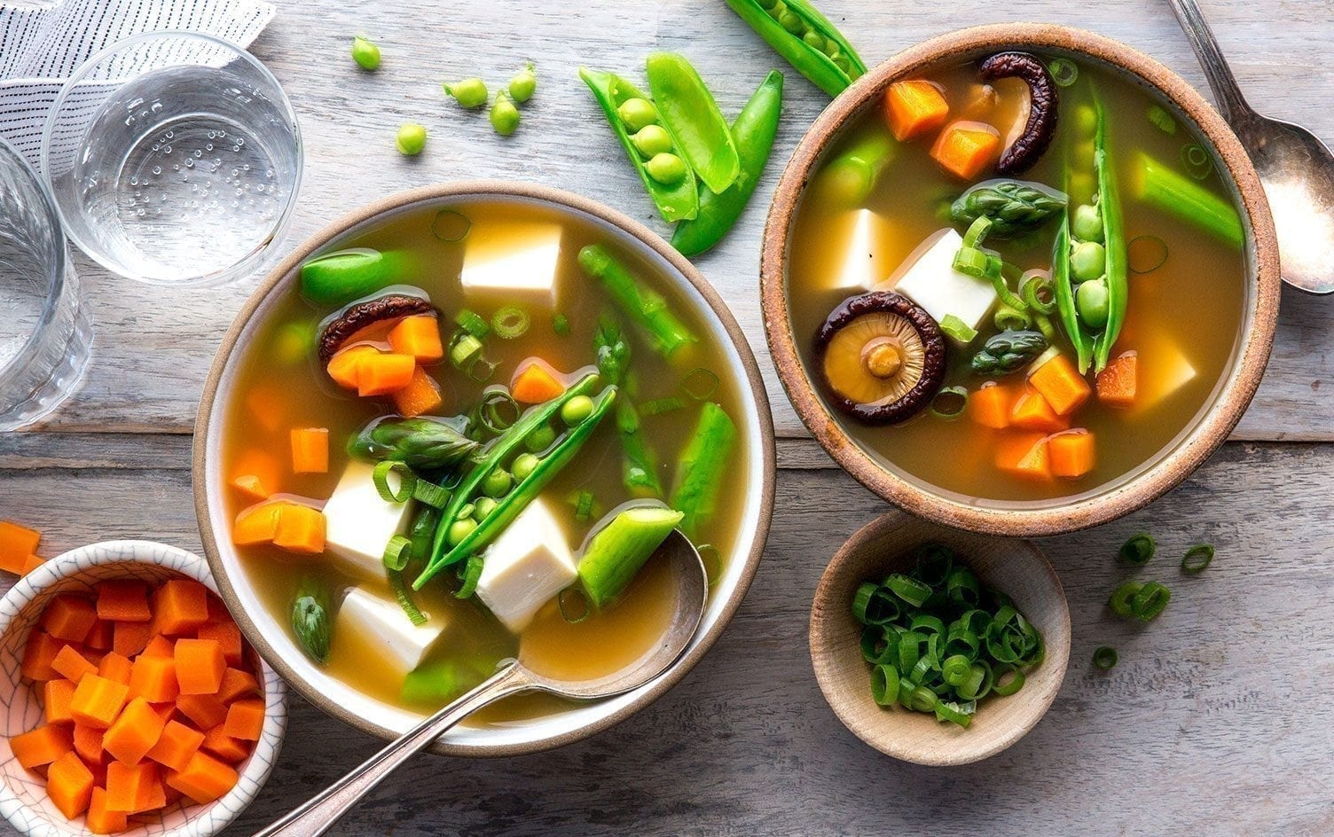 Hot and Sour Soup with Asparagus and Tofu
