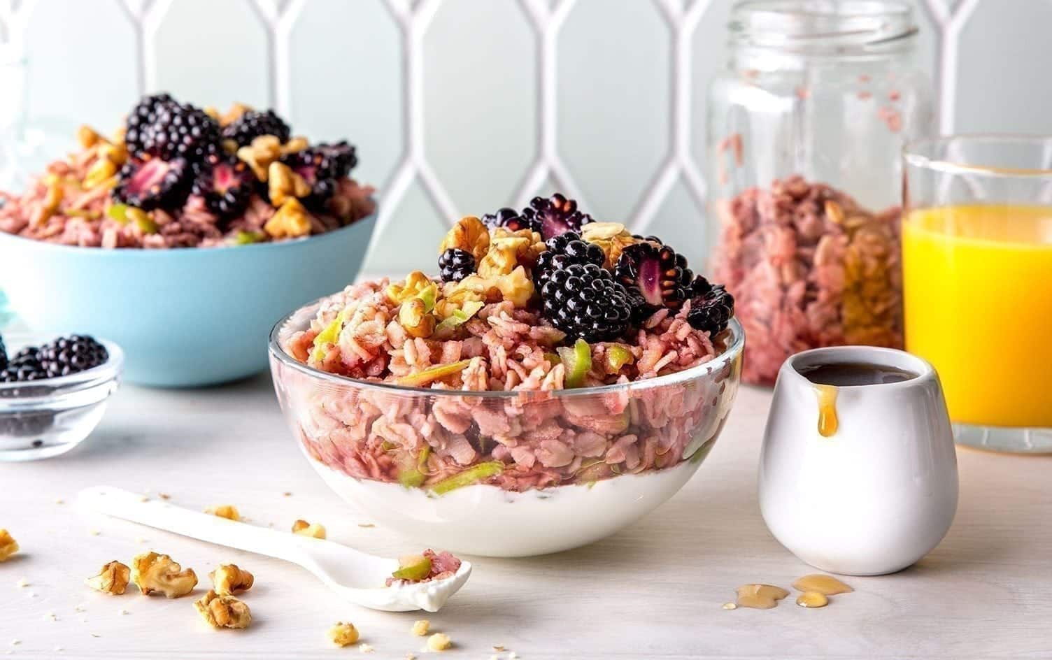Raspberry Yogurt Cereal Bowl