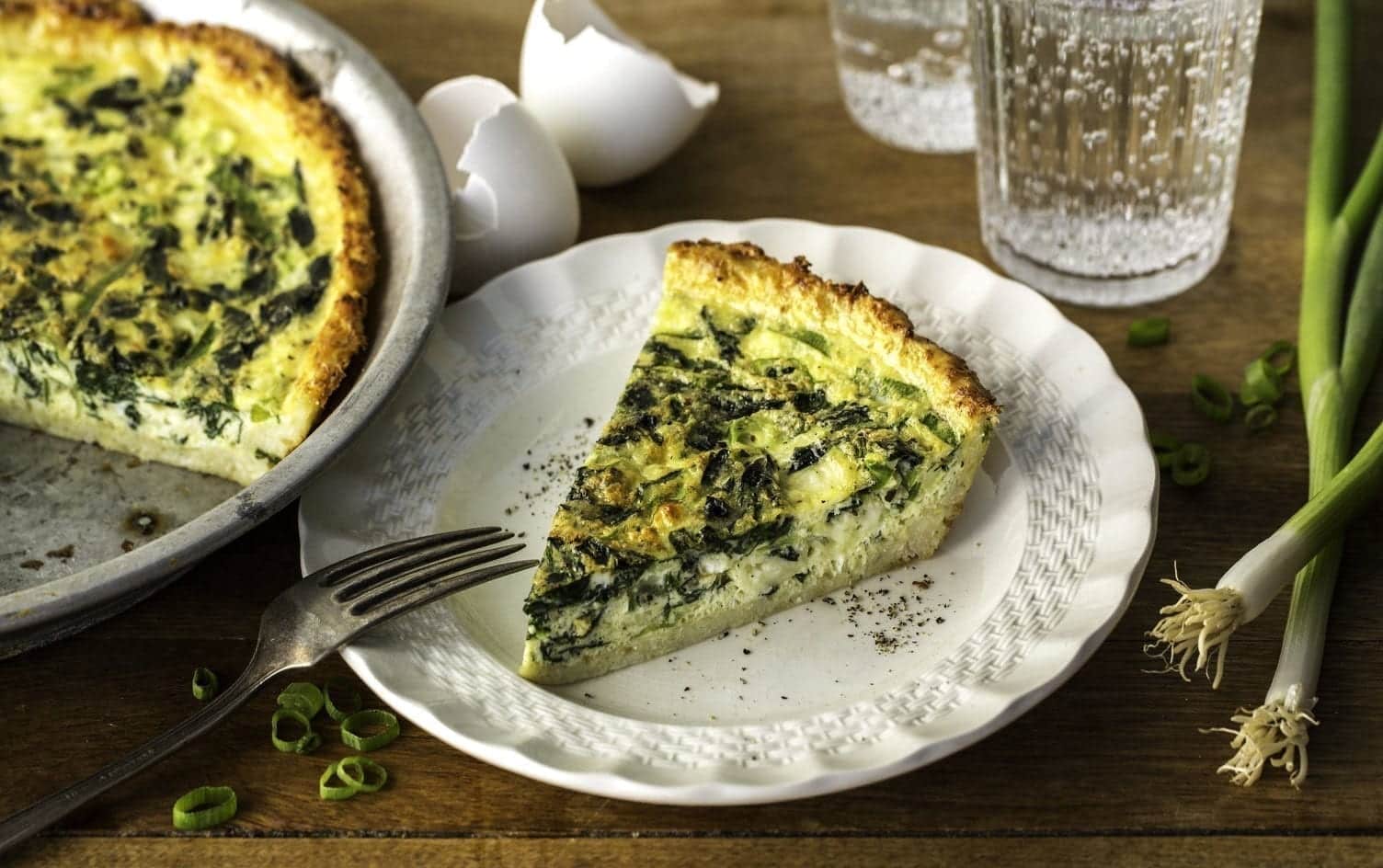 Cauliflower-Crusted Spinach Feta Pie | Recipes | MyFitnessPal