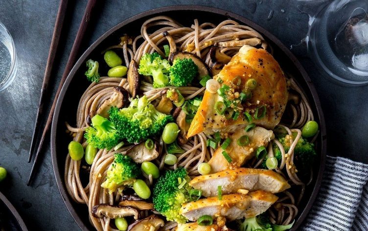 Chicken and Soba Noodle Salad With Ginger Dressing