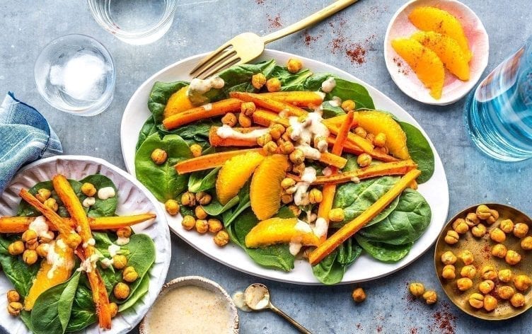 Moroccan Roasted Chickpeas and Carrot Salad