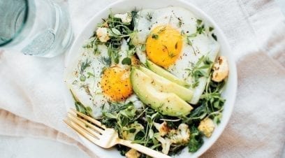 Egg-Topped Sautéed Greens Breakfast Salad