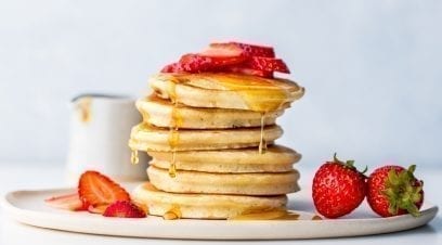 High-Protein Pancakes With Strawberries