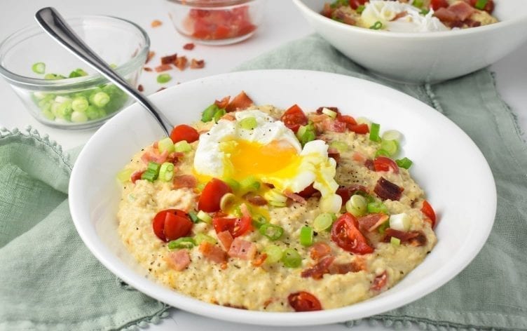 Savory Oatmeal Bowl with Poached Egg