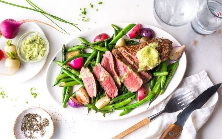 One-Pan Steak With Avocado Butter