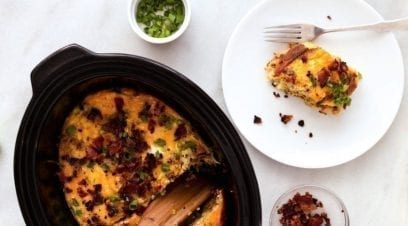 Slow Cooker Bacon, Egg & Hash Brown Casserole