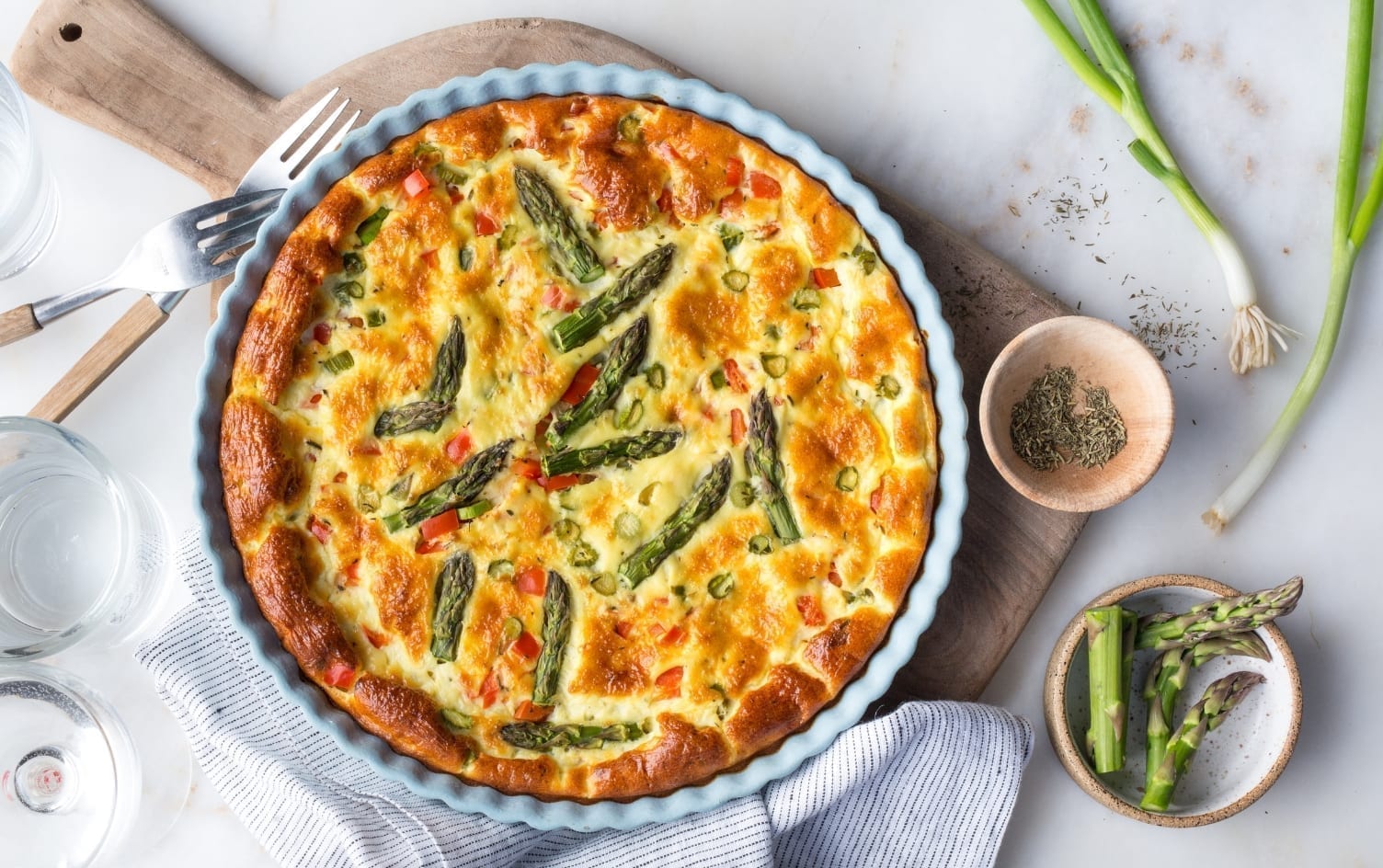 Asparagus, Scallion and Red Pepper Frittata