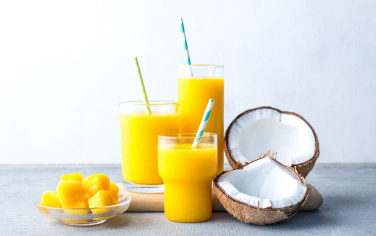 Coconut Water Kefir and Mango Smoothies