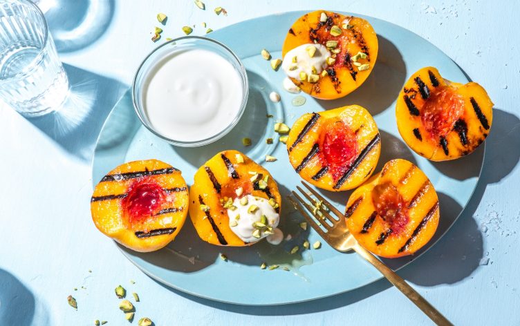 Honey-Basted Grilled Peaches With Greek Yogurt