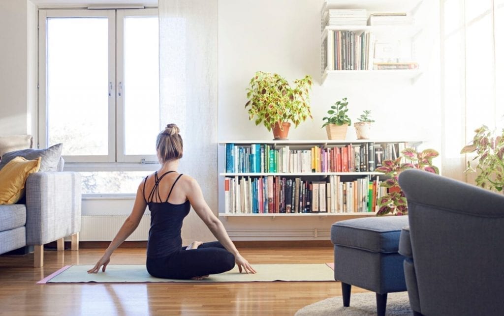 Library Yoga Studio In Living Room
