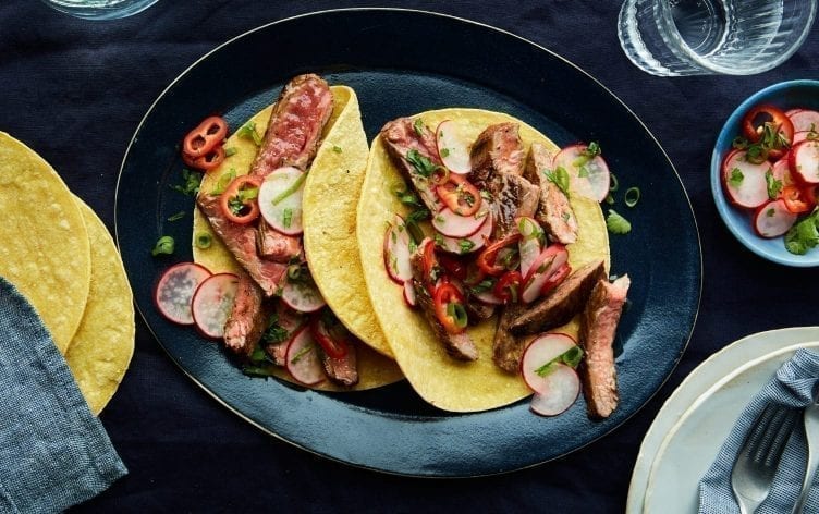Smoky Steak Tacos With Radish Salsa