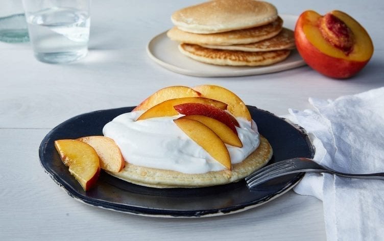 Almond Flour Pancakes With Yogurt and Nectarines
