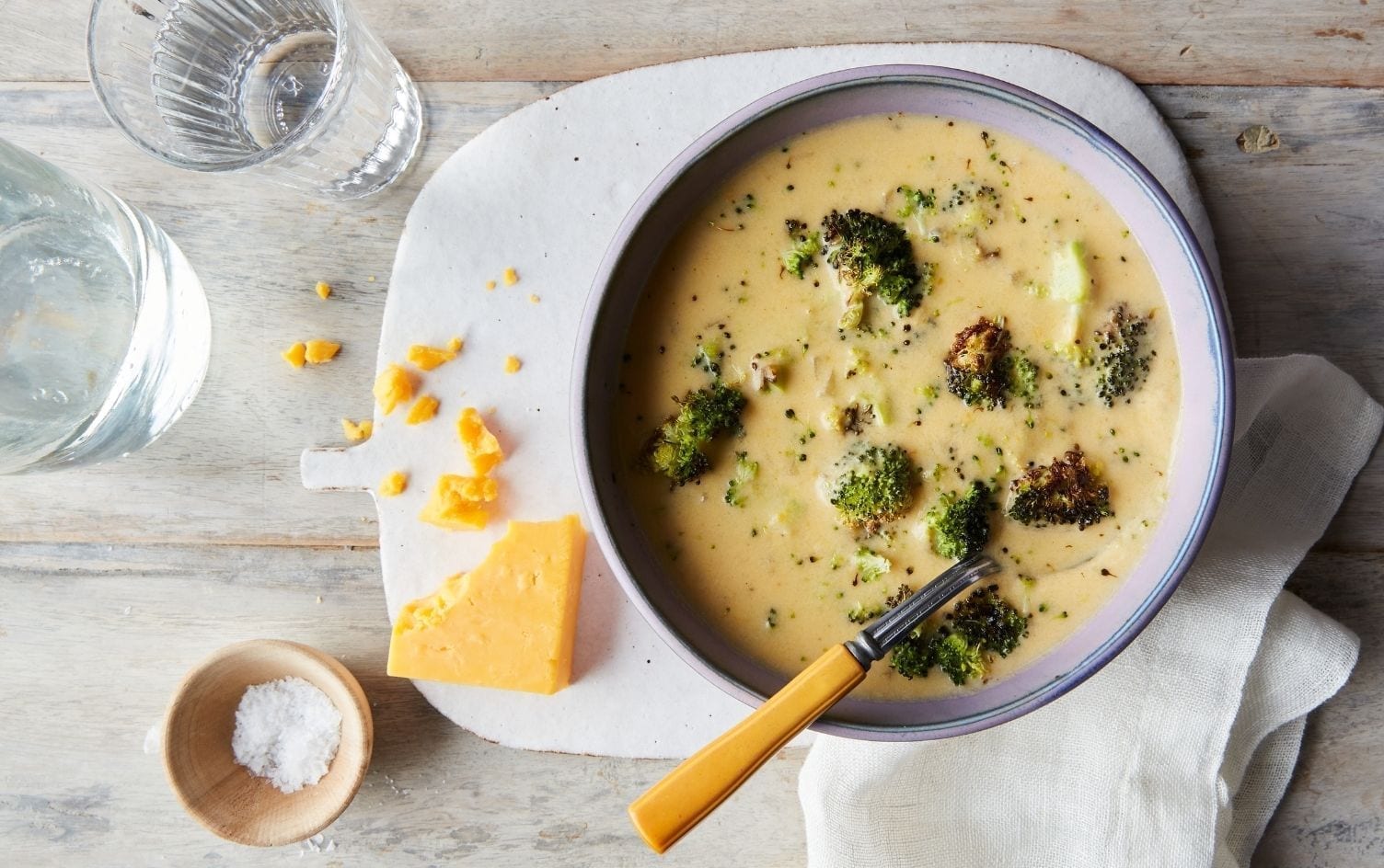 Roasted Broccoli-Cheese Soup