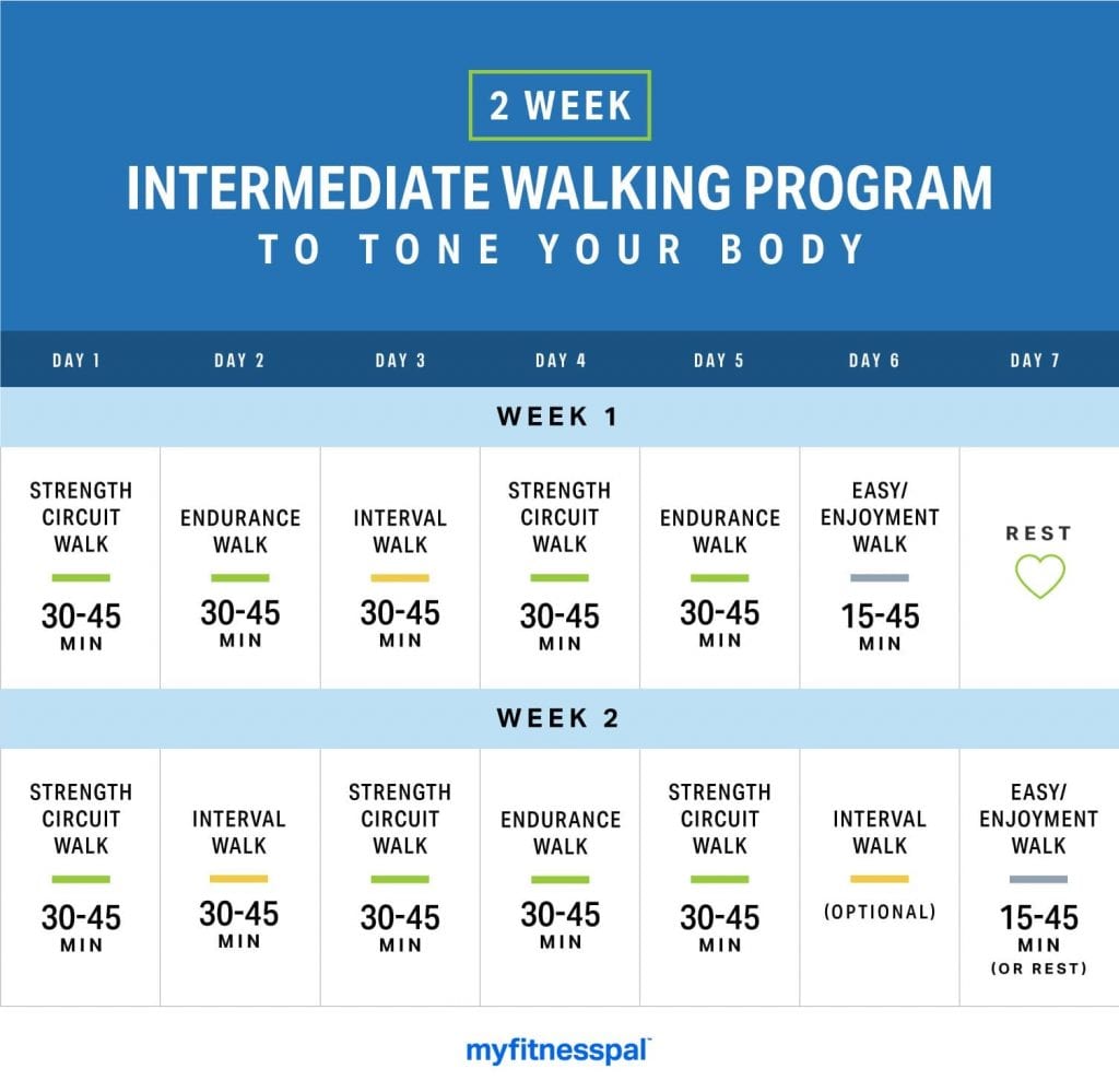 2-Week Walking Guide to Tone Your Body | Walking | MyFitnessPal