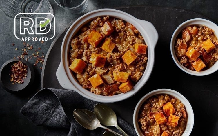 Lentil-Sausage Stew With Sweet Potato “Croutons”
