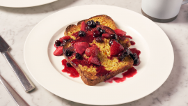 Sheet Pan French Toast With Mixed Berry Sauce