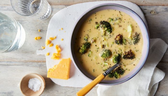 Roasted Broccoli-Cheese Soup